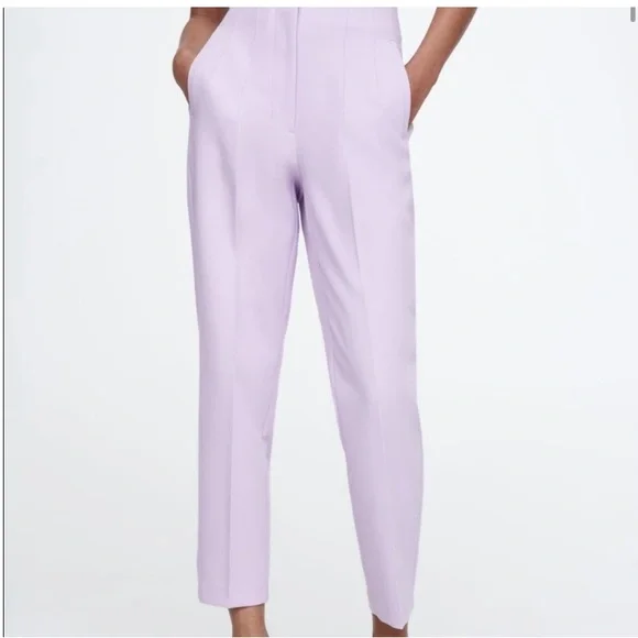 ZARA Women’s Lilac High-Waisted Pants M EUC - Picture 2 of 13